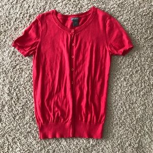 Ann Taylor short sleeve coral cardigan medium
